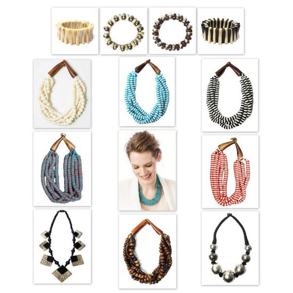 Tigerstars Handcrafted Multi Strand Purple Black Genuine Bone Bead Horn Necklace - Picture 2 of 2